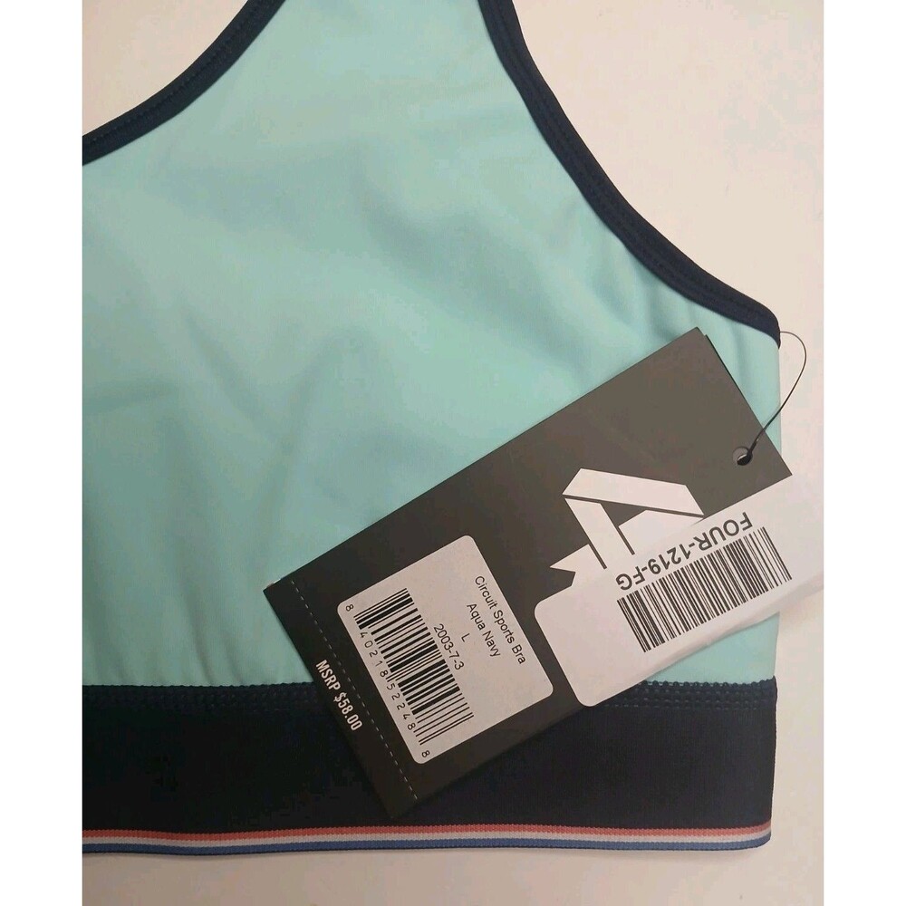 4 FOURLAPS Womens Sports Bra Sz L Lot Of 3 Fuchsia Coral Aqua NWT $184 - Picture 10 of 16